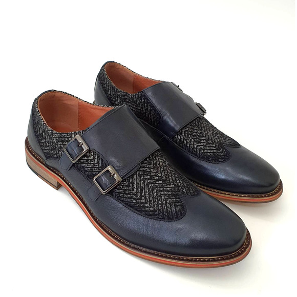 Vintage Foundry Co. Monk Strap Leather Navy Shoes main image 12
